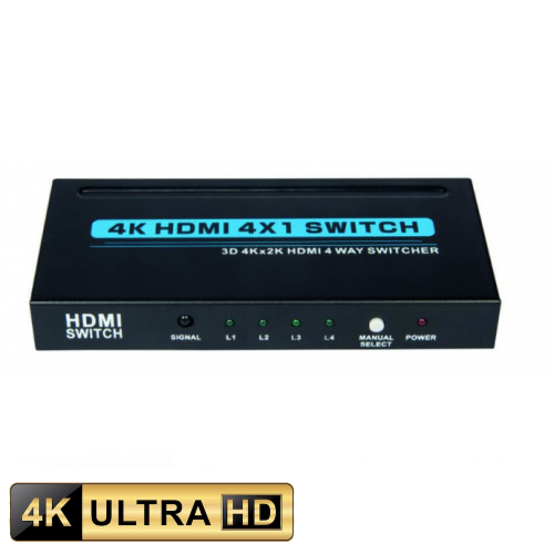 HDMI Switch 4 hyrje / 1 dalje me rezulucion deri ne 4K