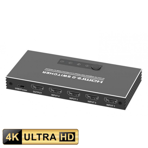 HDMI Switch ( ndares ) 2.0, 4 hyrje - 1 dalje 3D, 4K*2K@60HZ