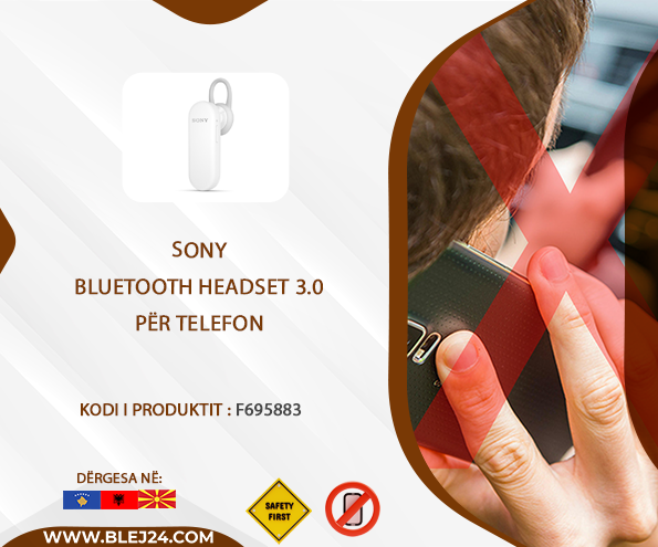 Sony Bluetooth Headset i bardhe per telefon