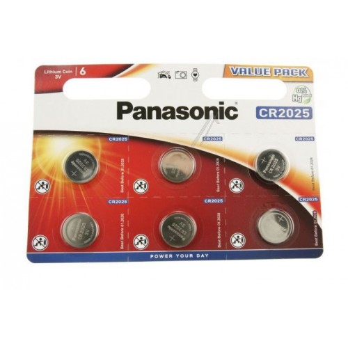 Bateri Panasonic CR2025 3V, 165MAH 6Cope