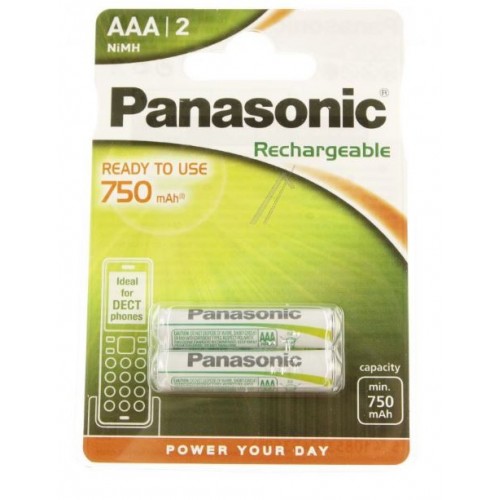 Bateri rimbushese Panasonic AAA 1.2V, 750mAh