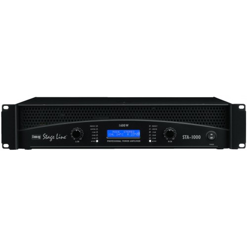 Professional stereo PA amplifier, with integrated crossover network and limiter
