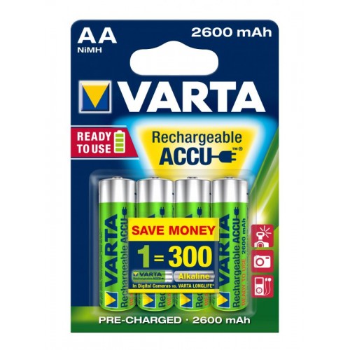 Bateri rimbushese AA VARTA 4cope 1.2V-2600MAH