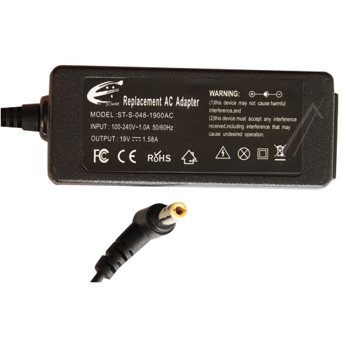 Adapter rryme per llaptop TOSHIBA - 19V-1,58A 30W