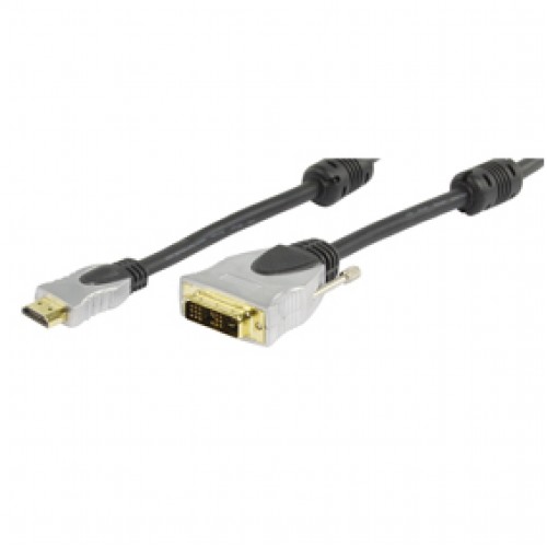 HDMI-DVI kabell kualitativ me kontakte te flakrume HQ/ 3m