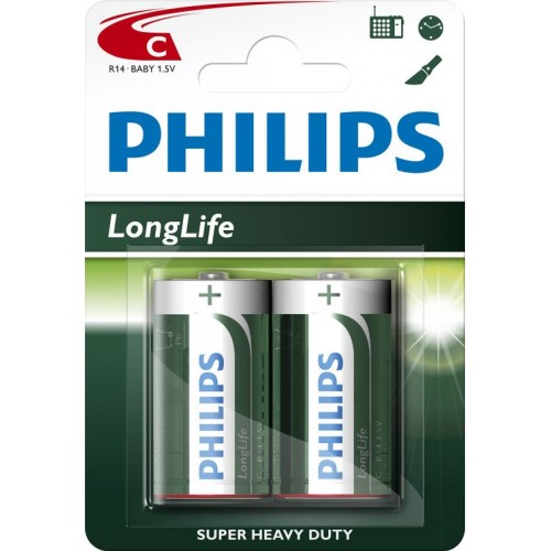 Philips Bateri kualitative baby C LR14  1.5V 2 copa