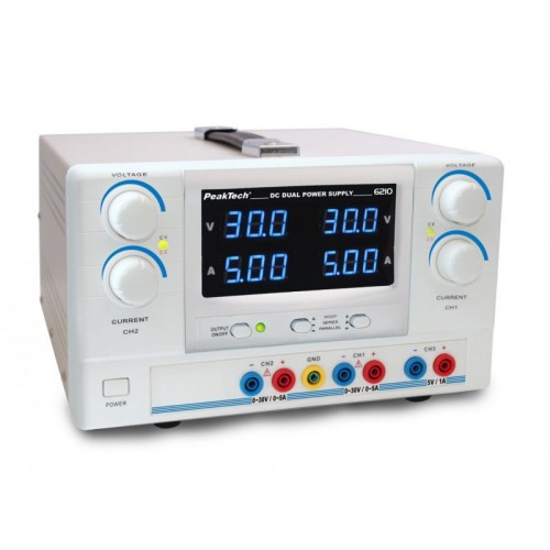 PeakTech Instrument per puntori 2x 0-30V/5Amper ose 1 x 60V /10 Amper