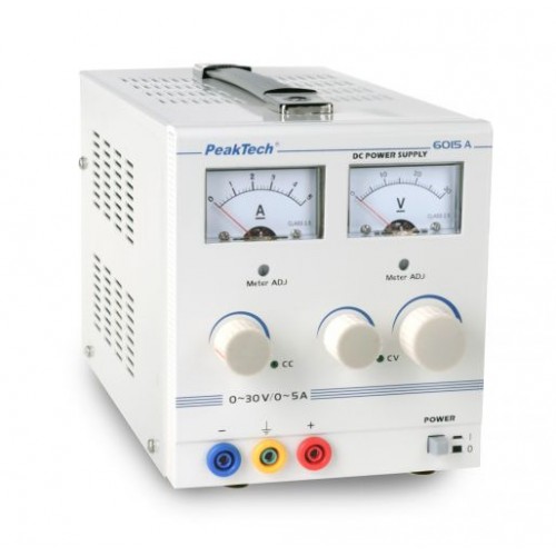 Analogue Power Supply, 0 - 30 V/0 - 5 A DC