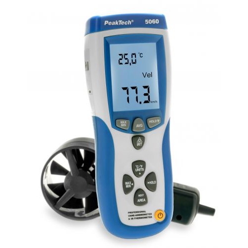 Peaktech Professional Vane-Anemometer & IR-Thermometer with USB